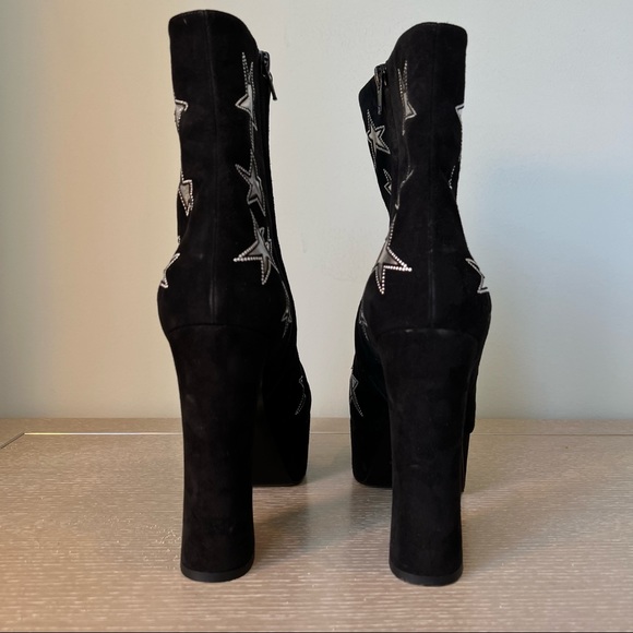Saint Laurent Silver Star Black Heel Boot - Picture 3 of 6